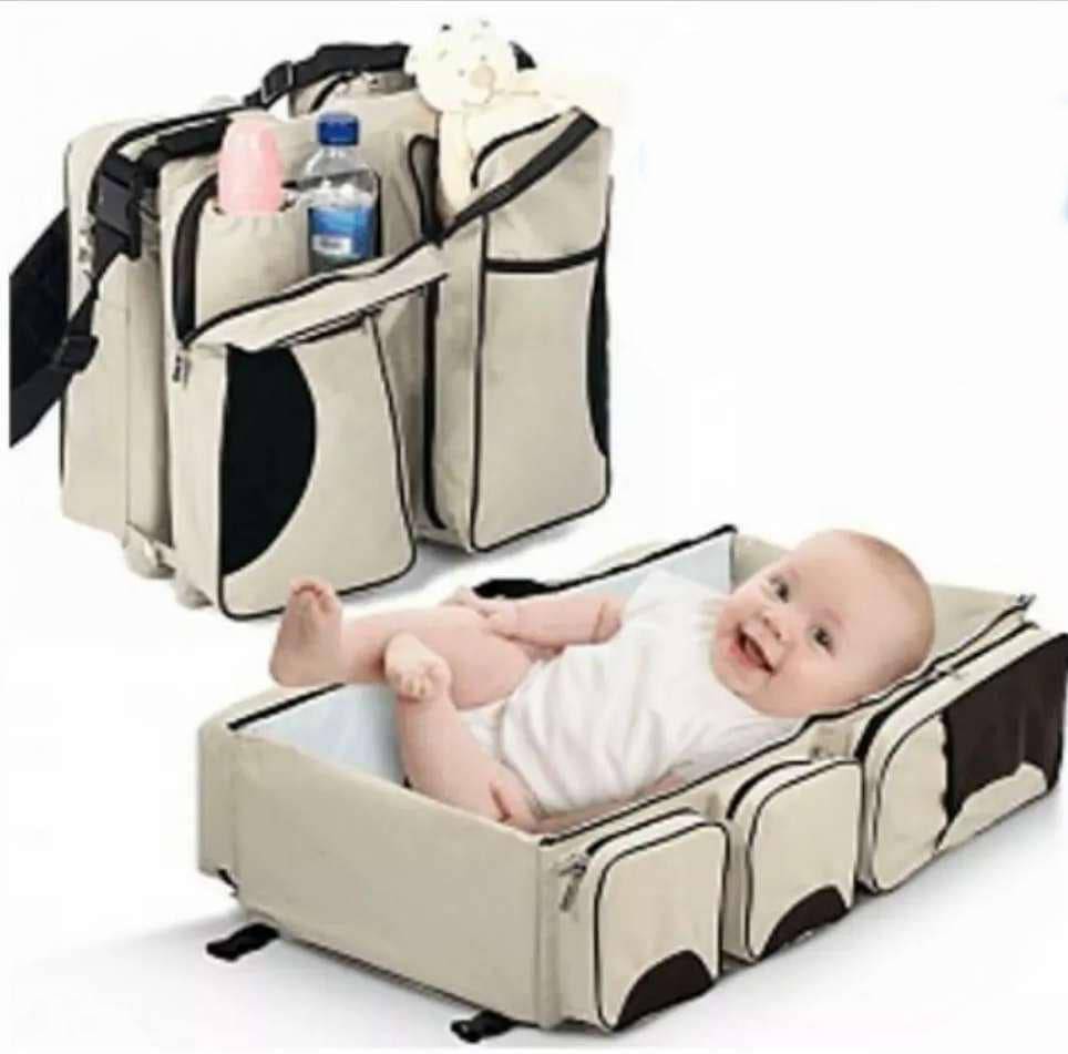 2-in-1 Baby Bed And Bag With Net - Grey