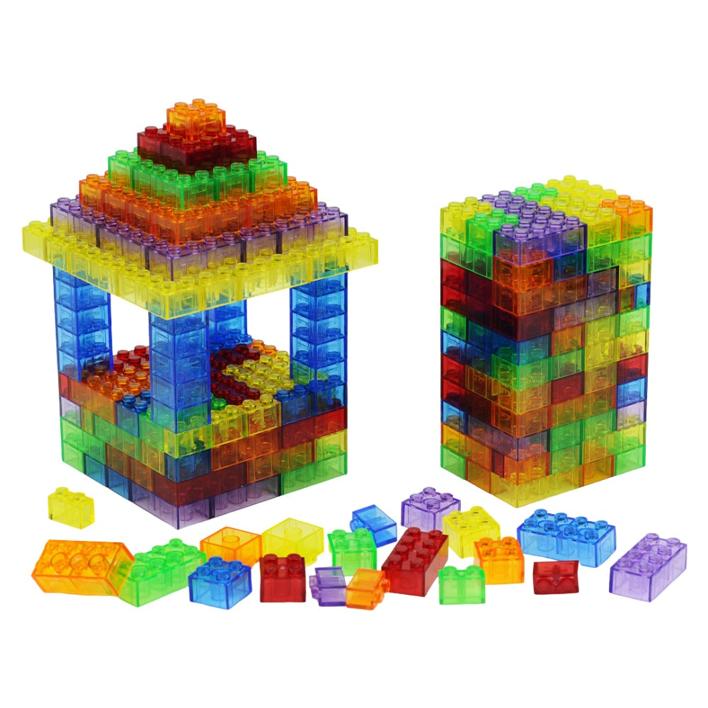 Translucent Building Blocks with PlayBoard – 73pcs in Polybag