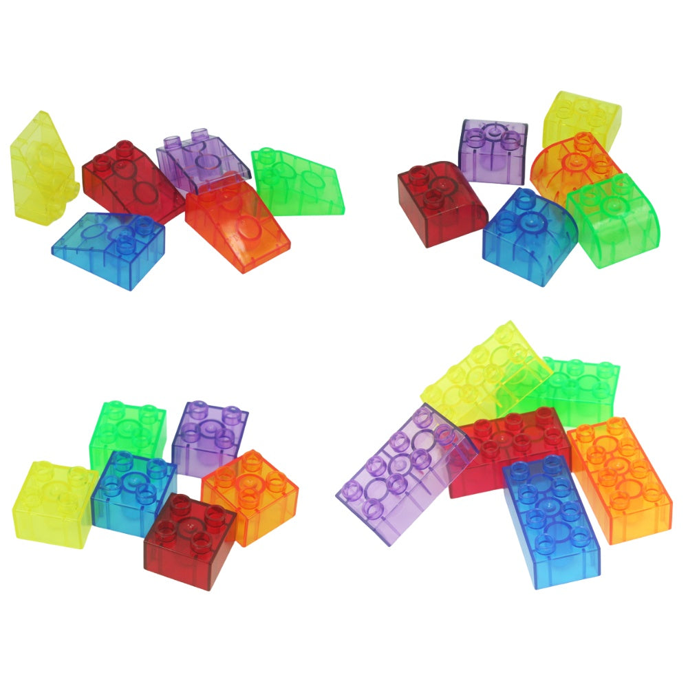 Translucent Building Blocks with PlayBoard – 73pcs in Polybag