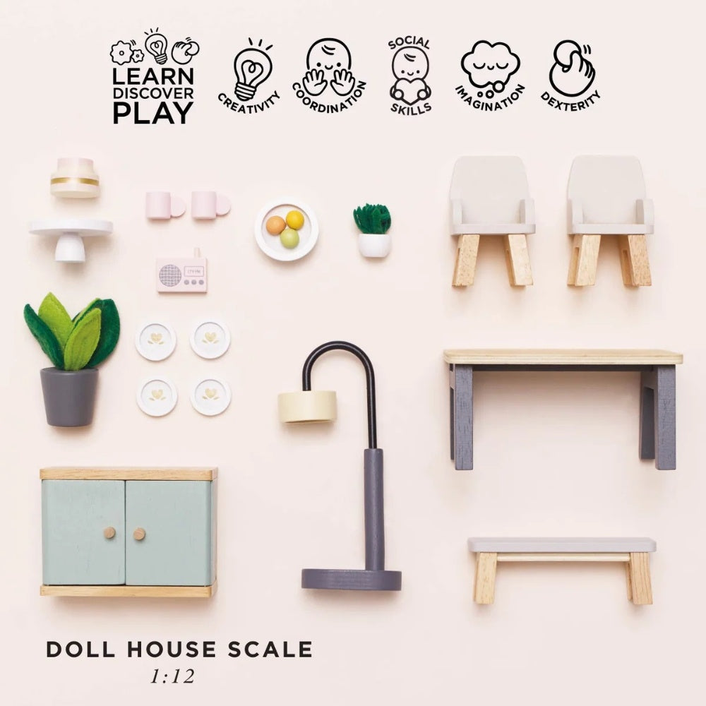 Dolls House Furniture: Dining Room Set - 18pcs - photo 2