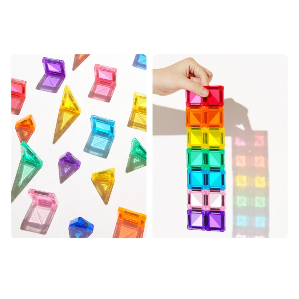 Mideer – Colourful Mini Magnetic Tiles Building Set – 66pcs - photo 3