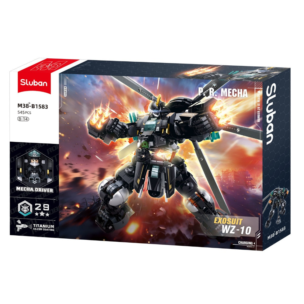 Sluban Building Set: Mecha - Exosuit WZ-10 Attack Helicopter Mech - 545pcs