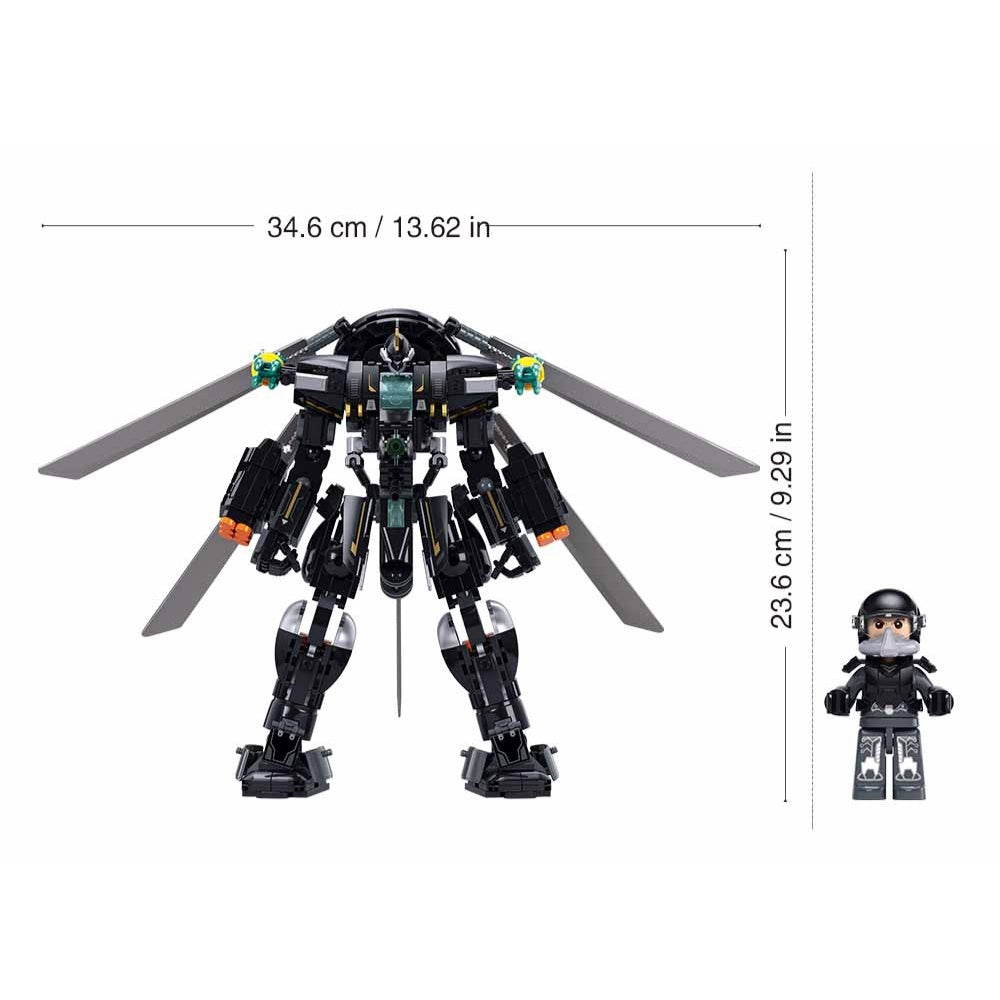 Sluban Building Set: Mecha - Exosuit WZ-10 Attack Helicopter Mech - 545pcs