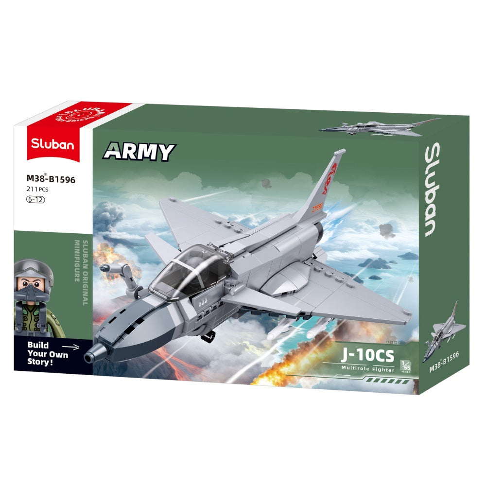 Sluban Building Set: Army - J-10CS Multirole Fighter Jet 1/55 Scale - 211pcs
