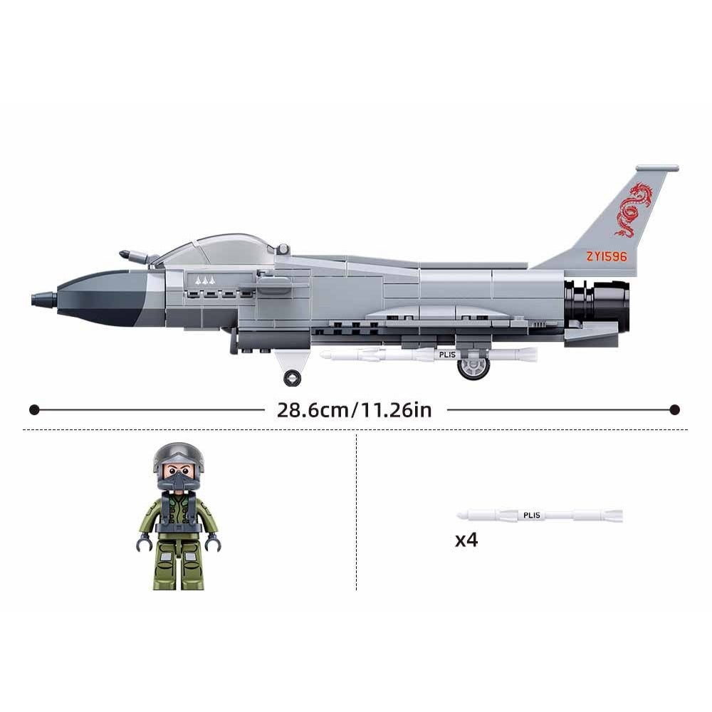 Sluban Building Set: Army - J-10CS Multirole Fighter Jet 1/55 Scale - 211pcs