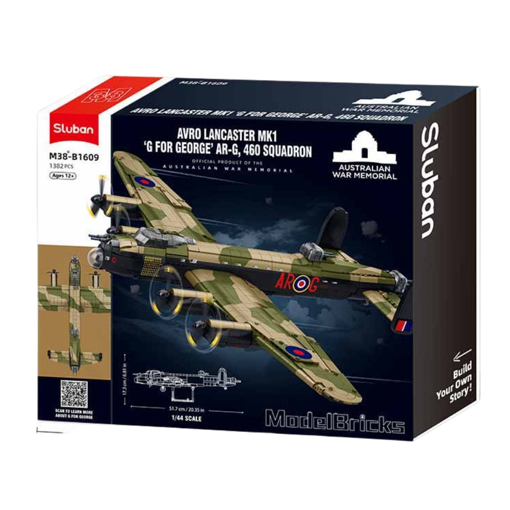 Sluban Building Set: ModelBricks - 1/44 Scale Lancaster Bomber - 1382pcs