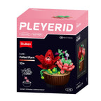 Sluban Building Set: Pleyerid - Potted Succulent Garden - Red Lily & Pink Succulents - 180pcs