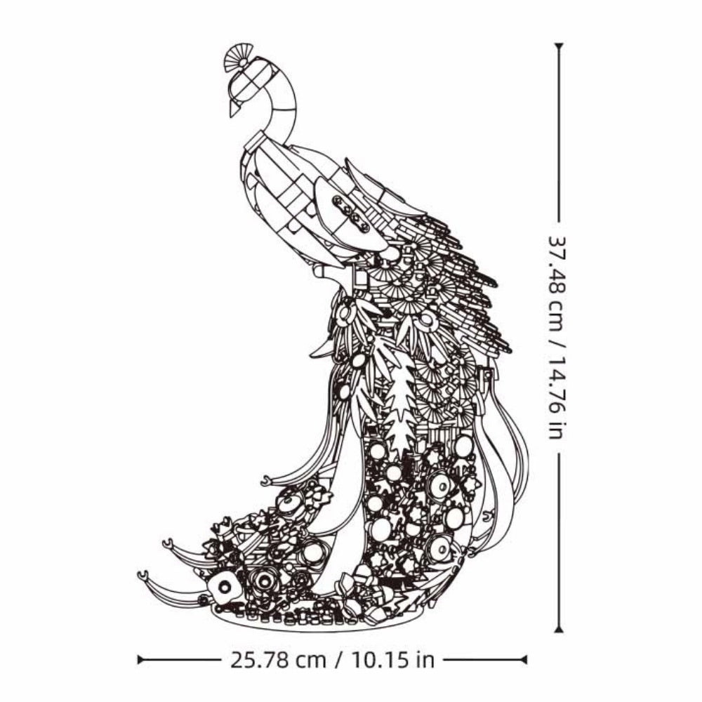 Sluban Building Set: Pleyerid - Peacock with LED Lighting - 901pcs