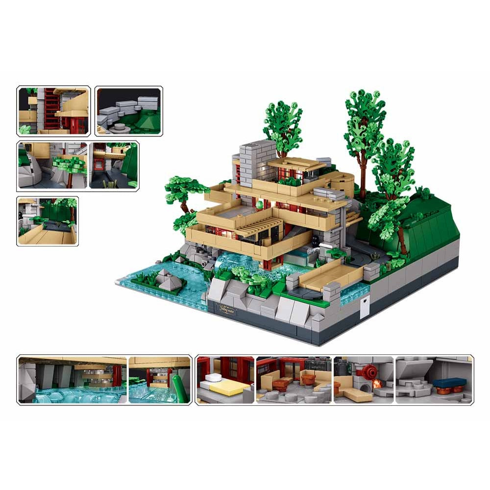 Sluban Building Set: Pleyerid - Master Series - Fallingwater - Architecture with LED Lighting - 1071pcs