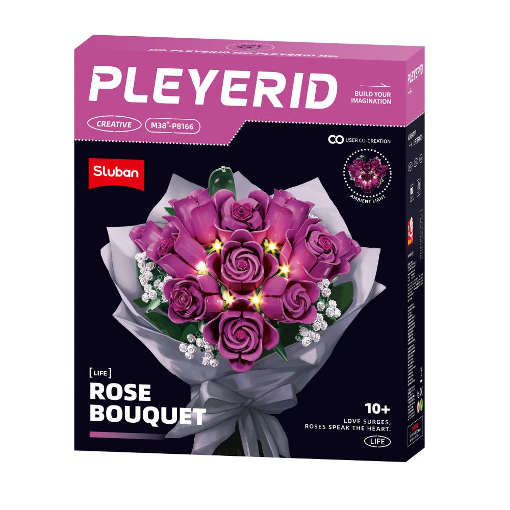 Sluban Building Set: Pleyerid - Rose Bouquet with LED Lighting