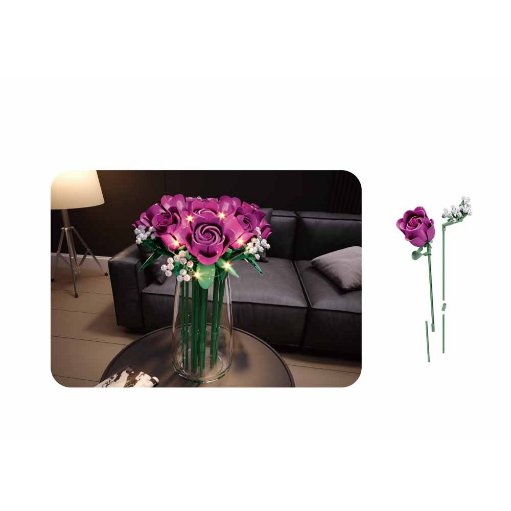 Sluban Building Set: Pleyerid - Rose Bouquet with LED Lighting