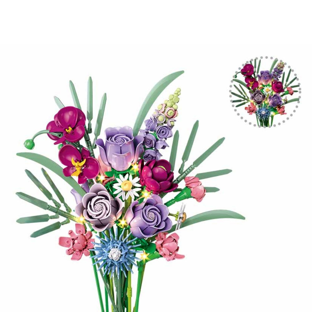 Sluban Building Set: Pleyerid - Mixed Flower Bouquet with LED Lighting