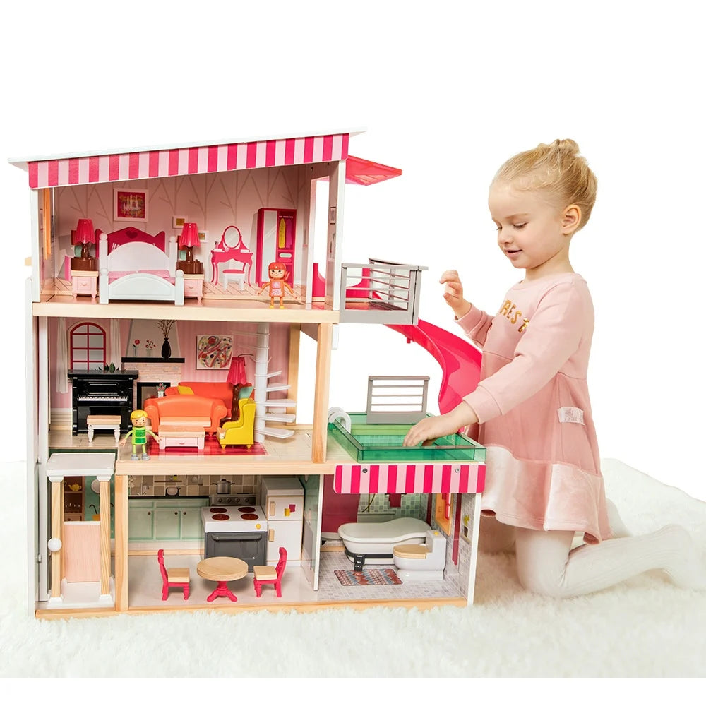 TopBright – Modern Doll House – Fully Furnished with Lights & Sounds – 80 x 25 x 75 cm – 20pcs-**