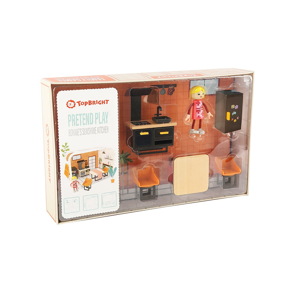 TopBright – Pretend Play Bonnie’s Sunshine Kitchen Mini Dollhouse-