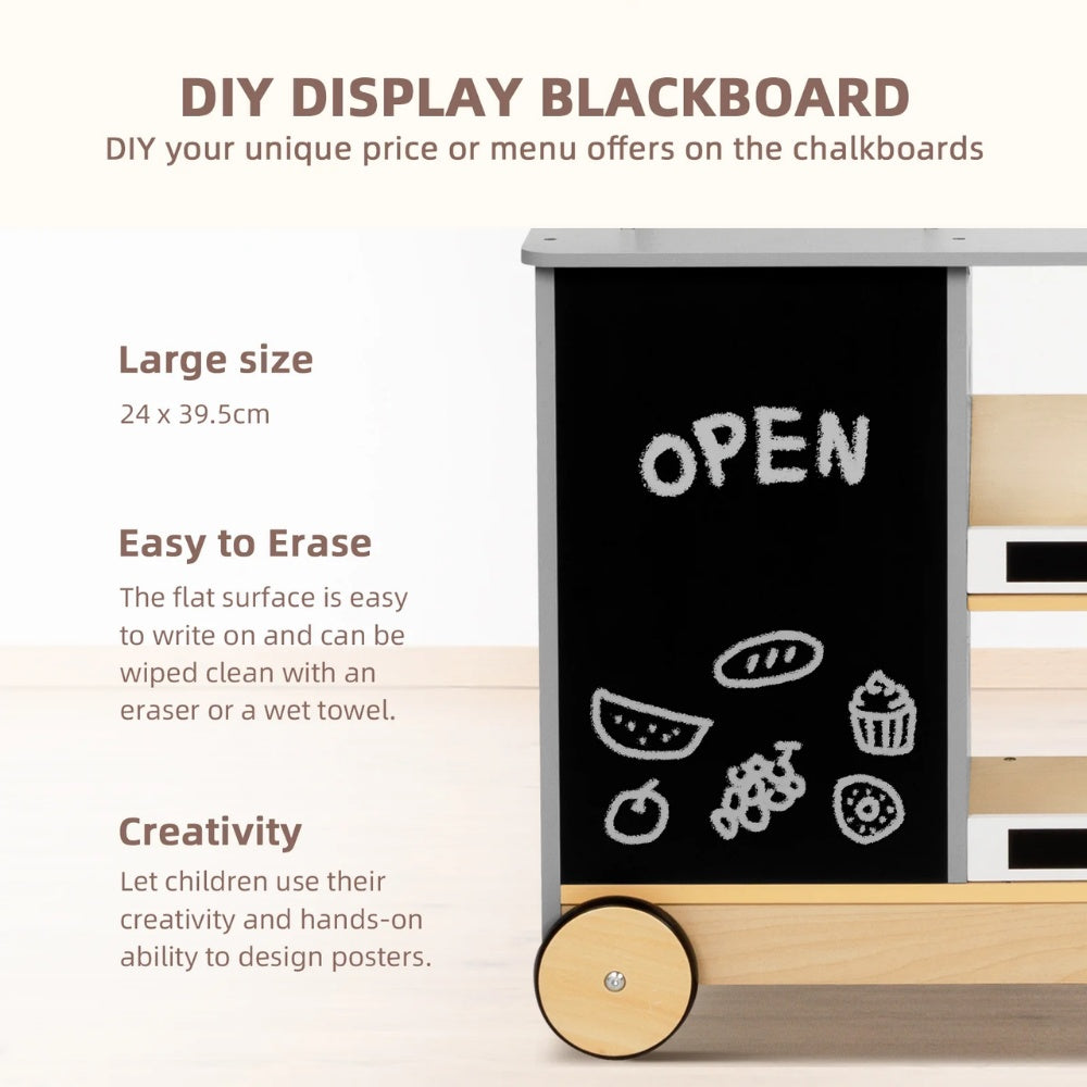 TookyToy – Pretend Play Wooden Grocery Store Playset with Accessories