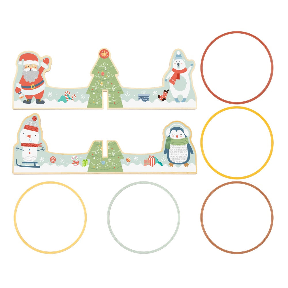 hi Pando – Wooden Ring Toss Game – Christmas Themed – 7pcs - photo 2
