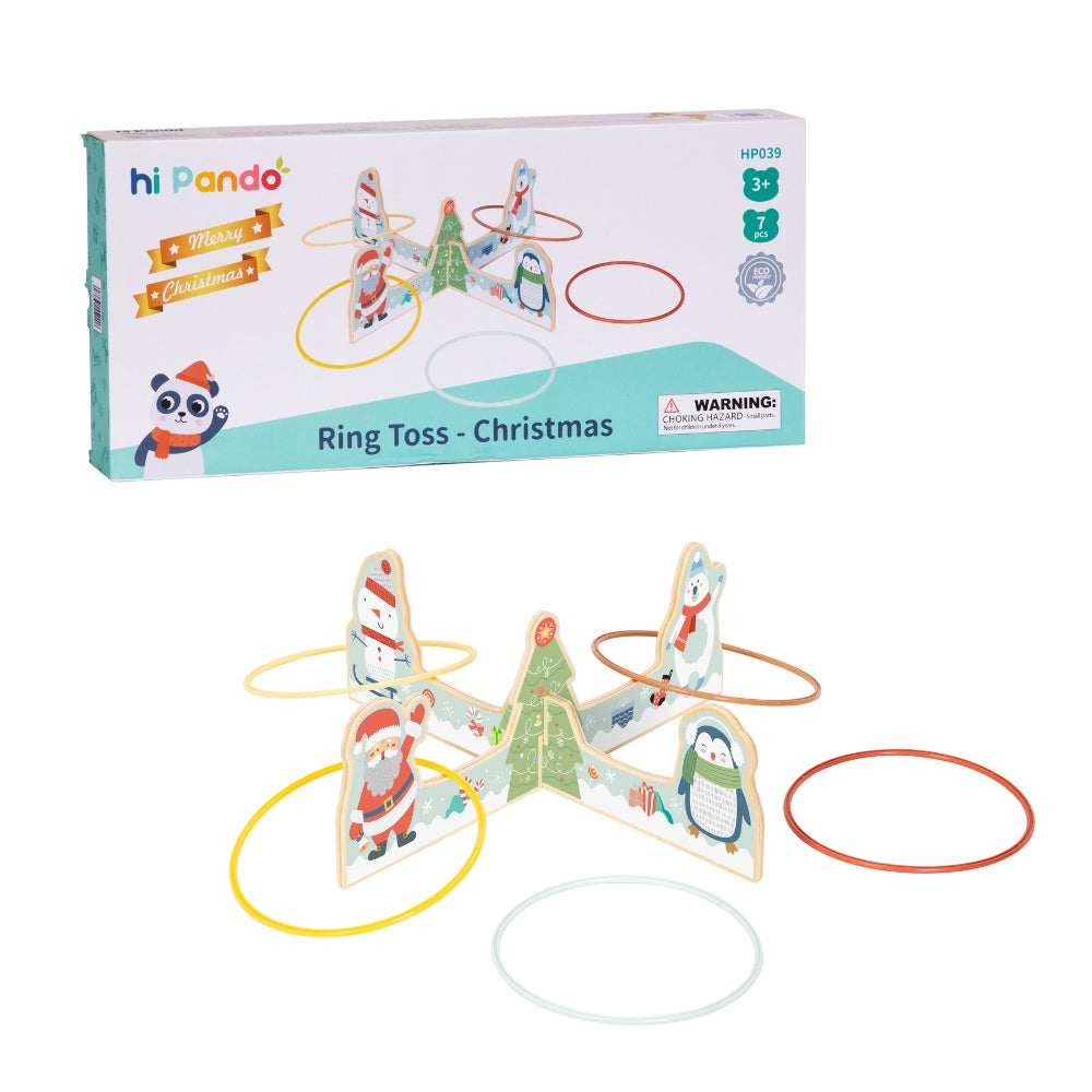 hi Pando – Wooden Ring Toss Game – Christmas Themed – 7pcs - photo 3