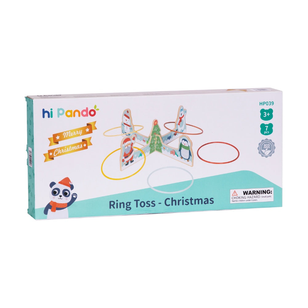 hi Pando – Wooden Ring Toss Game – Christmas Themed – 7pcs - photo 4