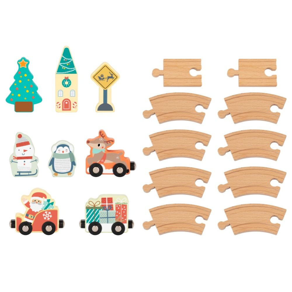 hi Pando – Wooden Christmas Train Set – 19pcs - photo 2