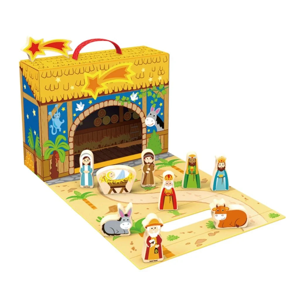 hi Pando – Nativity Scene – Wooden Christmas Story Play Box Set