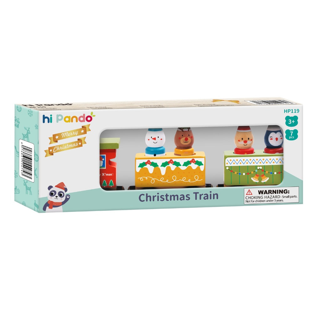 hi Pando – Wooden Magnetic Train Set – Christmas – 7 Pieces - photo 2