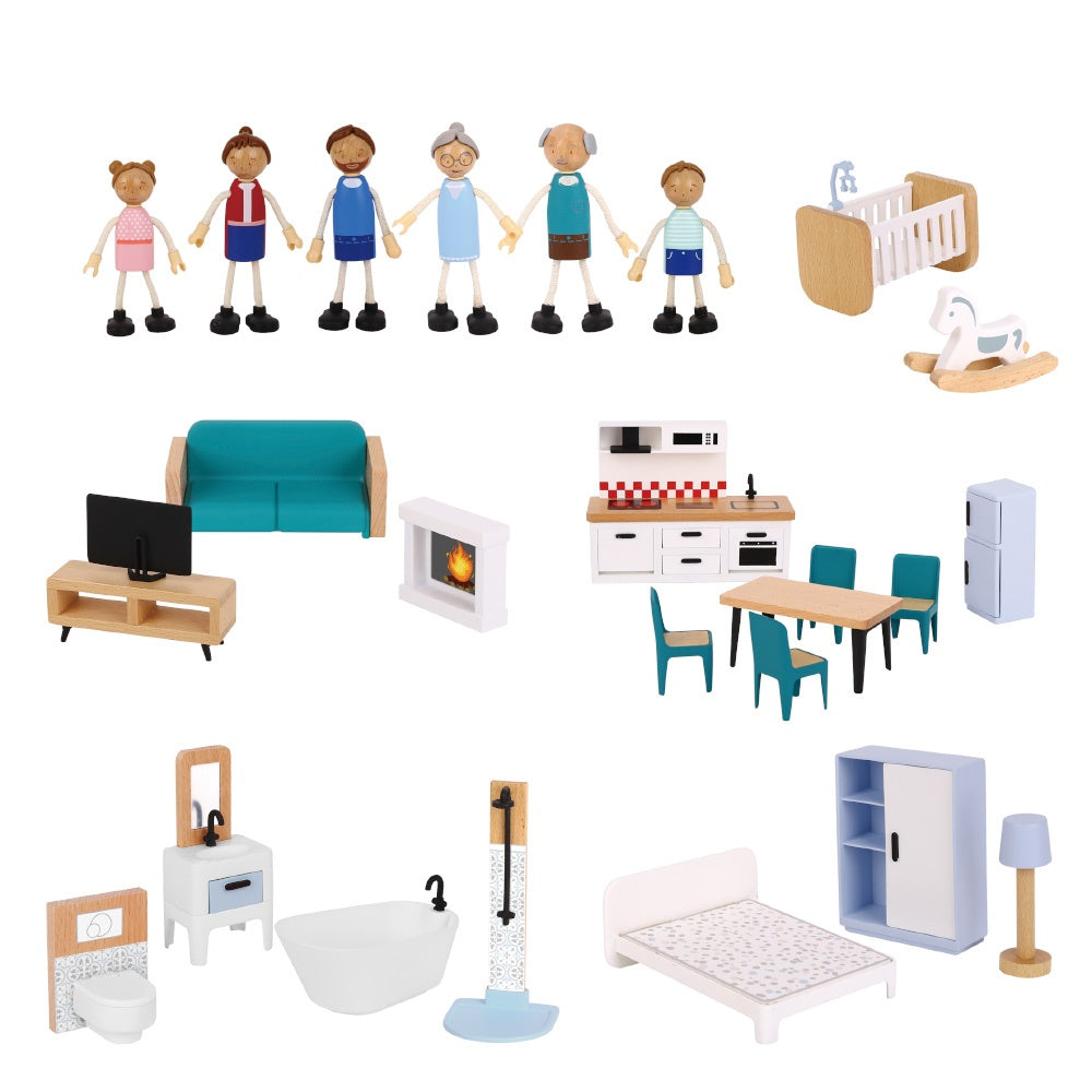 TookyToy – 3-Storey Doll House & Accessories