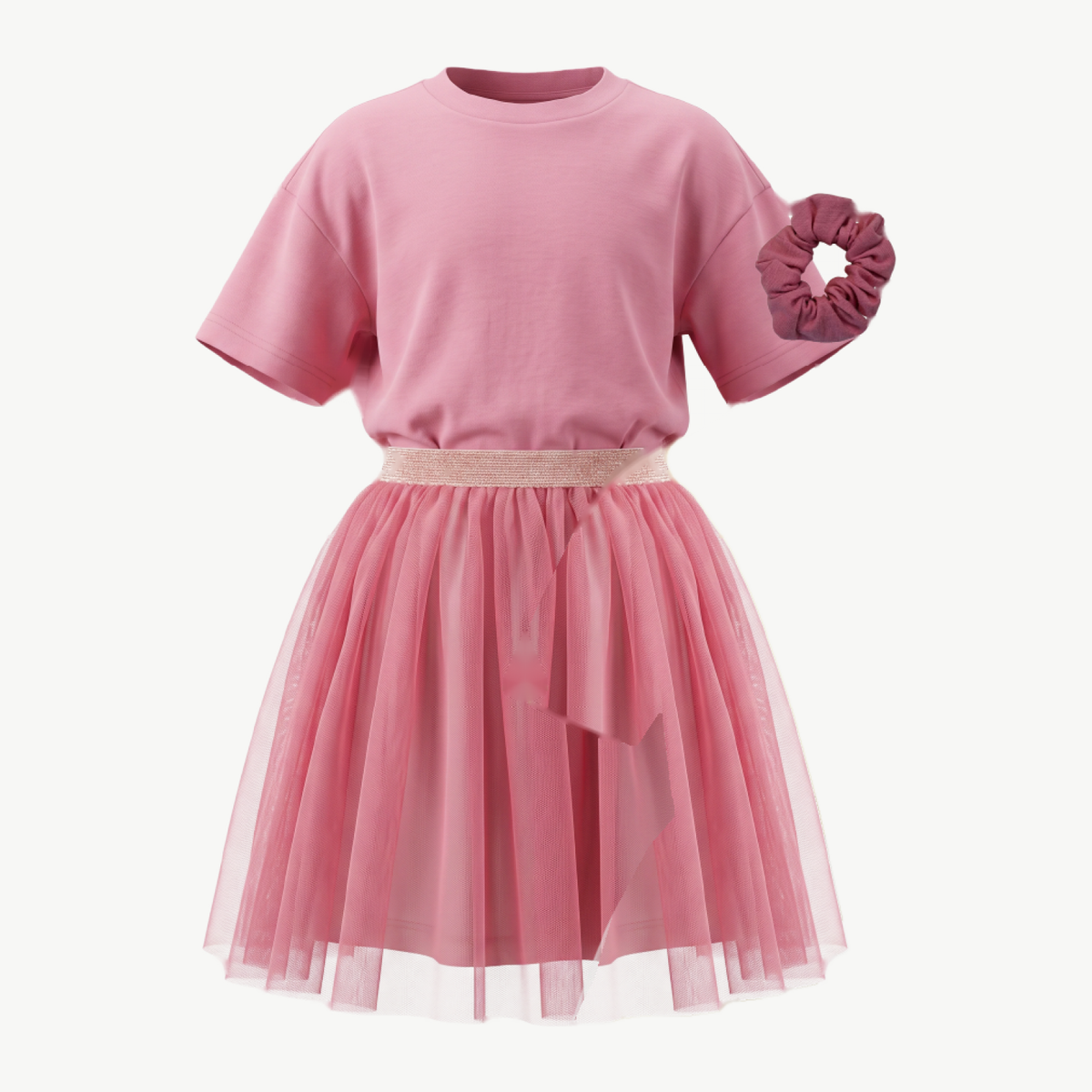 Girls (2-7y) Tulle Skirt & Tee Sets + Scrunchie - photo 4