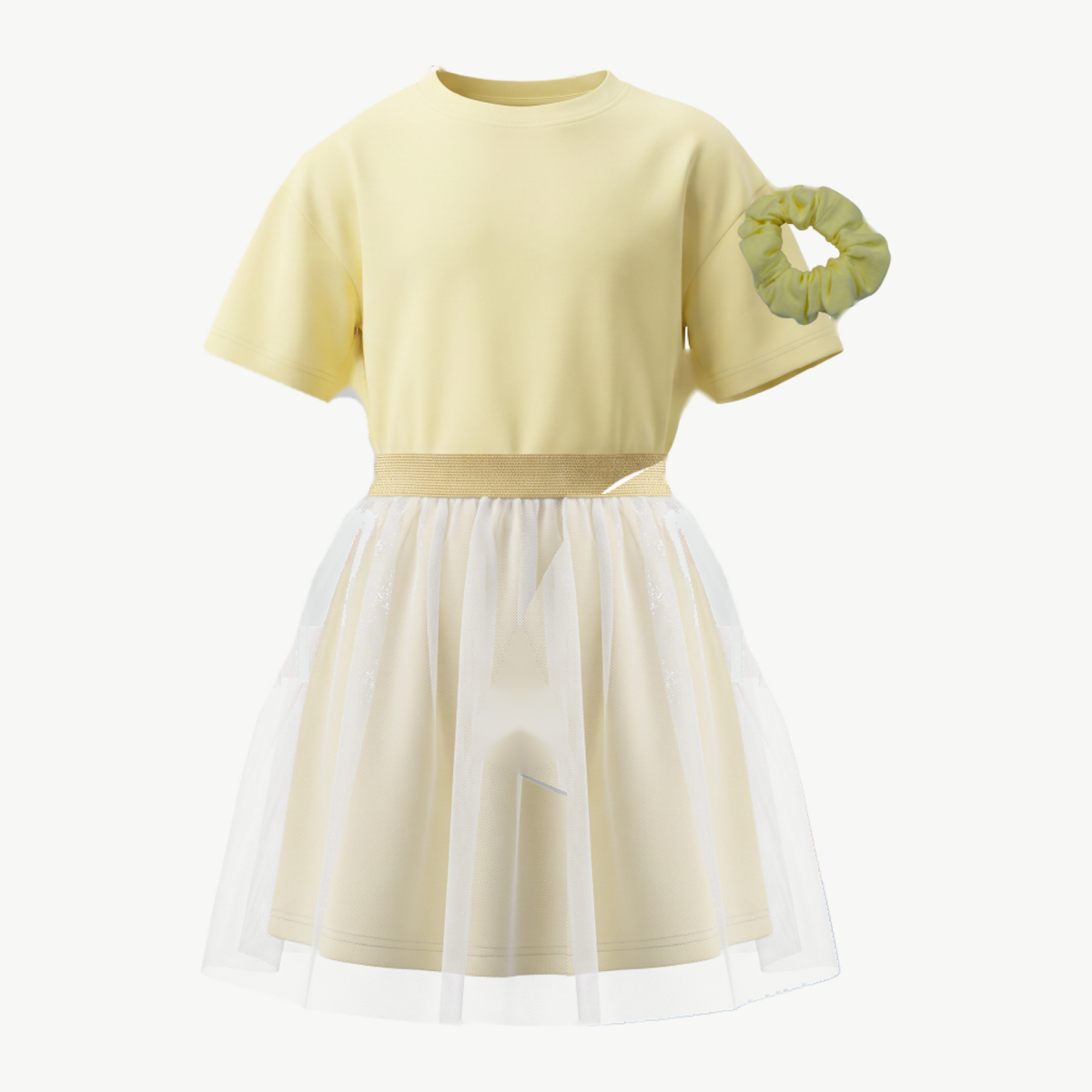 Girls (2-7y) Tulle Skirt & Tee Sets + Scrunchie - photo 5