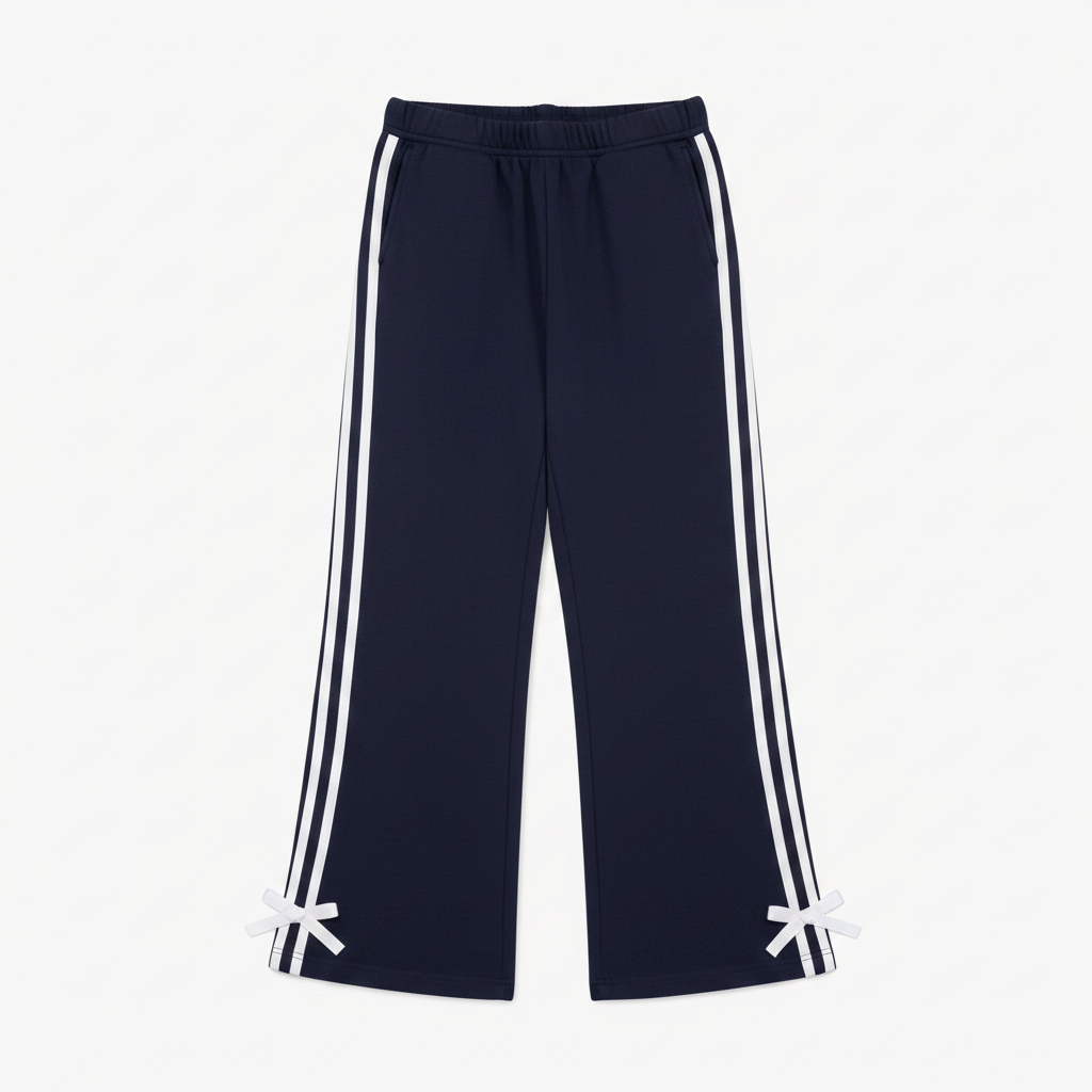 Navy Wide-Leg Jogger Pants - Studio Clean