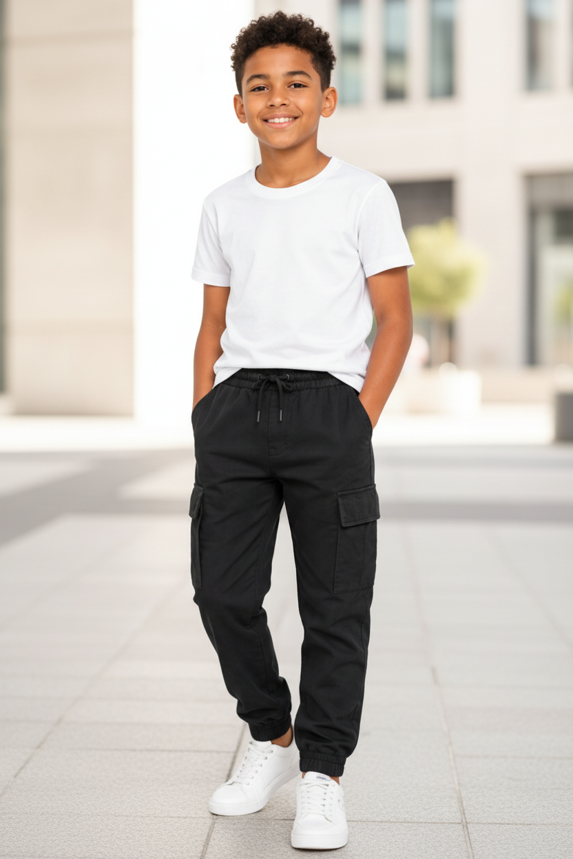 Black Cargo Pants - Lifestyle Pose