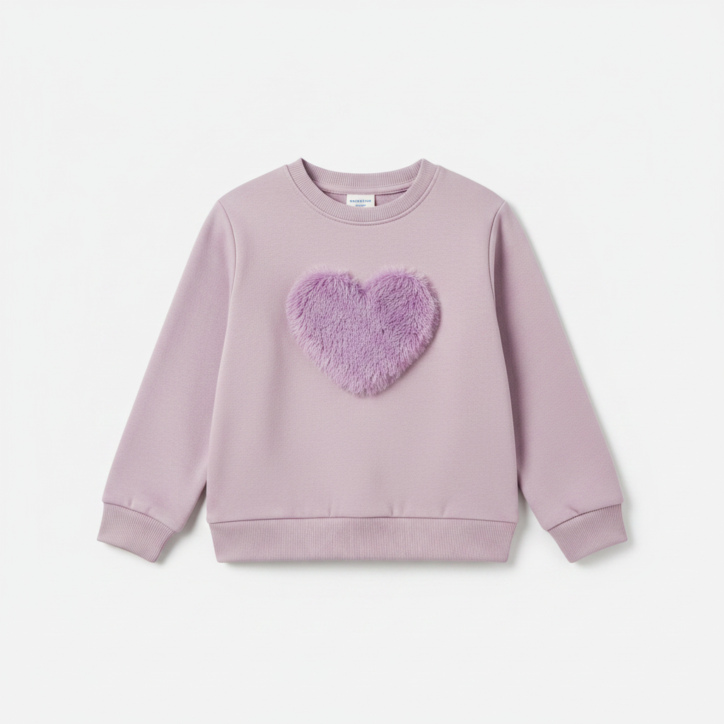 Purple Fluffy Heart - Studio Clean
