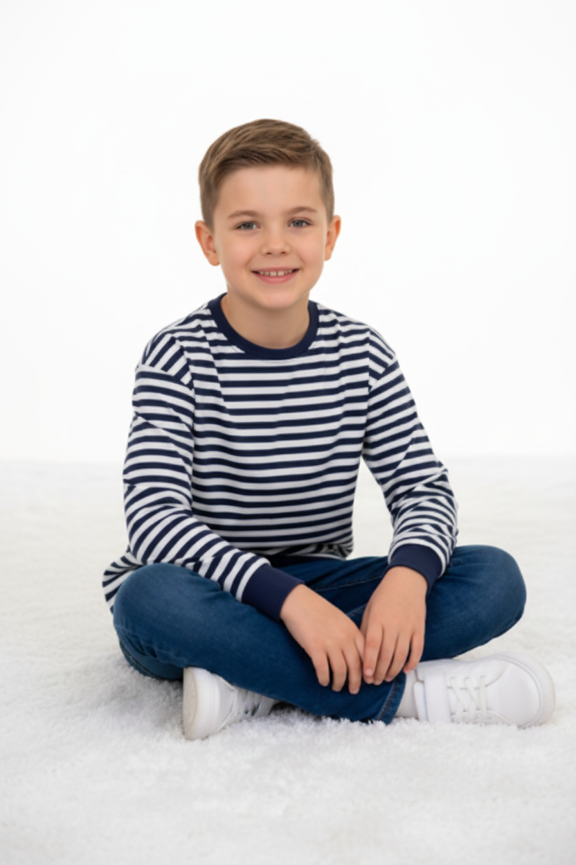 Navy Stripe - Lifestyle Pose