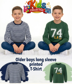 Older Boys Long-Sleeve Printed T-Shirt